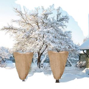 Sacs de protection hivernale pour plantes en toile de jute BSCI avec cordon de serrage, réutilisables, protection contre le gel pour arbres - Product Image 1