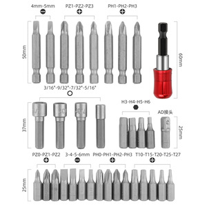 34 Pc <b>Screwdriver</b> Bit <b>Set</b> 1/4 In Steel Bits For Home Maintenance Tools Only - Product Image 4