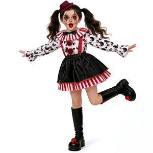 Costumes de clown de cirque pour Halloween, ensemble de costumes parent-enfant, tenues de fête à manches longues ajustables pour femmes et enfants - Product Image 4