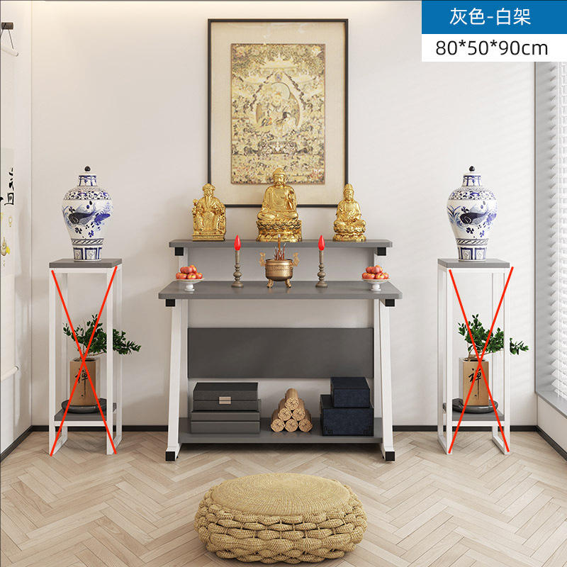 Mesa de tres niveles [mesa individual] 80cm gris + blanco