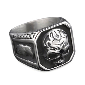 Roestvrijstalen Schedelring Vintage Gotische Heren Ring Custom Skull <span class=keywords><strong>Bird</strong></span> Design Roestvrijstalen Ringen Schedels Sieraden - Product Image 6