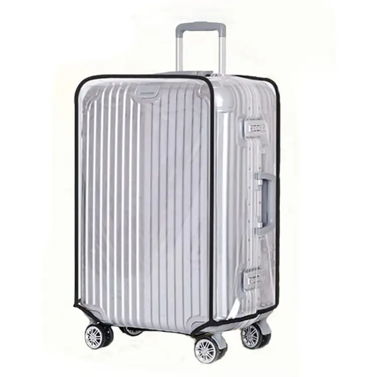 Hard Durable Travel Suitcase Trolley Luggage Box Bag with Clear PVC Cover