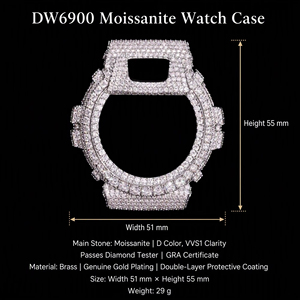 ตัวเรือนนาฬิกา <span class=keywords><strong>DW</strong></span>-6900 VVS มอยส์ซาไนต์ ทองเหลืองชุบทอง ประดับเพชรเต็มเรือน แบบ Iced Out อะไหล่นาฬิกา <span class=keywords><strong>G</strong></span>-<span class=keywords><strong>Shock</strong></span> เครื่องประดับฮิปฮอปสำหรับผู้ชาย - Product Image 2