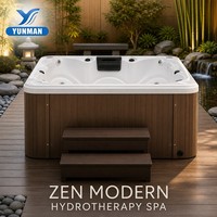 Spa de massage autoportant extérieur en acrylique Balboa au design moderne, écologique, pour hôtels, villas et salles de bain, marque YUNMAN 5