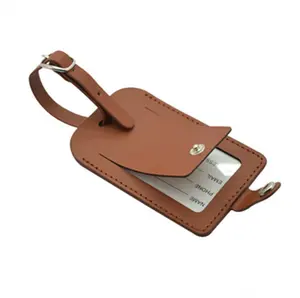 Assessed supplier travel accessories leather luggage tag personal design luggage tags custom logo