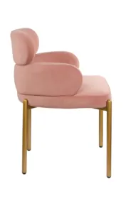 Cadeira de jantar de veludo em couro nórdico popular, moderno, para salão de restaurantes, perna dourada, cadeira Sylvie