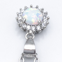 Bijoux populaires 925 pendentifs en argent Sterling 3A zircon cubique Hola forme blanc opale bijoux pendentif