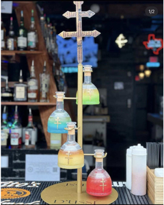 Vente en gros Noël et Nouvel An chinois Ensemble de paille <span class=keywords><strong>tequila</strong></span> en argent avec support éclairé pour plateaux à cocktails et collations - Product Image 4