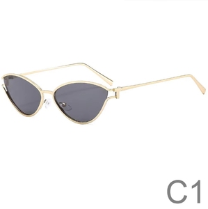 แว่นกันแดดทรงแคทอายแบบยูนิเซ็กส์ สไตล์ยุโรปอเมริกัน กรอบโลหะเต็มกรอบ แฟชั่นฮิปฮอป ดีไซน์เฉพาะตัว ป้องกันรังสียูวี 400 กรอบโปร่ง - Product Image 3