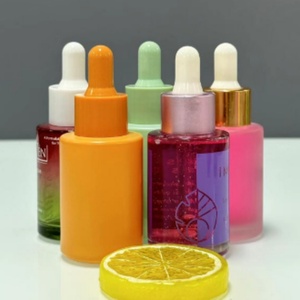 Flacon compte-gouttes en verre givré de luxe personnalisé de 30 ml, emballage cosmétique cylindrique à épaule plate pour sérum et huile - Product Image 3