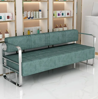 Canapé en cuir et acier inoxydable de style moderne pour salon de beauté, bureau et salle d'attente de salon de coiffure
