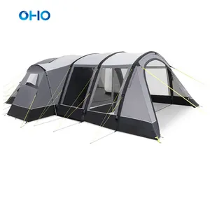 OHOアウトドアキャンプテント防風防雨超軽量ファミリーインフレータブルキャビントンネルテント