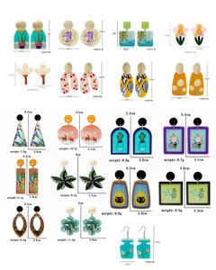 BELLEWORLD argilla polimerica 925 argento placcato acrilico orecchini geometrici fiore di girasole in resina acrilica orecchini orecchini donna - Product Image 5