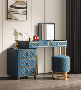 <span class=keywords><strong>De</strong></span> clase alta <span class=keywords><strong>de</strong></span> cuero Simple vanidad tocador con espejo grande casa dormitorio Dresser diseños modernos aparadores conjuntos - Product Image 3