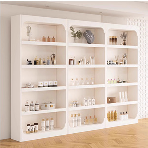 Étagère de présentation en bois blanc pour magasin de détail, cosmétiques, bijoux, salon de beauté - Product Image 4