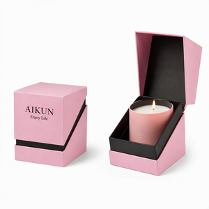 AIKUN Glass Jar Scented <b>Candle</b> Soy Wax Aromatherapy Gift Box Packaging Custom Logo Private Label OEM Wholesale - Product Image 4