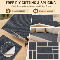 Tapis à gratter auto-adhésif pour chat, protège-meubles canapé, tapis côtelé à coller pour porte et canapé