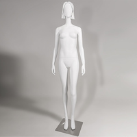 Maniquí Femenino Moderno con Cabeza de Cabello Esculpido Removible, Forma de Cabeza Calva Convertible para Exhibición de Pelucas y Sombreros