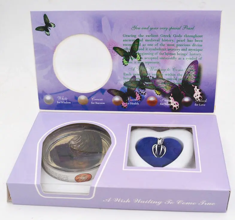 creative promotional items ,ROSE love wish Pearl Necklace Pendant Locket Freshwater natural Pearl in Oyster Kit Gift Set