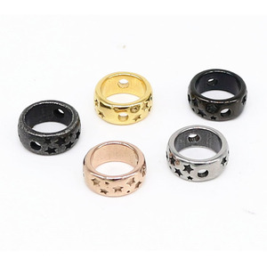 yunnique Stainless Steel Star Hollow Rings For Bracelet Making Metal Beads <b>Spacer</b> Jewelry Parts - Product Image 1