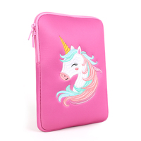 Tas Komputer Meja Anti Air dari Neoprena, Sarung Tablet Pelindung Anti Guncangan dengan Bordir Unicorn yang Lucu untuk iPad