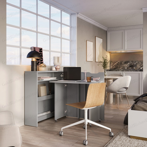 Ausziehbarer Esstisch aus Massivholz in modernem Design von 2023 mit Stauraum, rechteckiger Haushalts-Seitenschrank, klappbarer Büroschreibtisch - Product Image 2