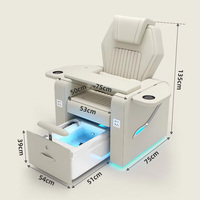 Fauteuils de Pédicure Professionnels Luxe sans Plomberie en Cuir Rose Portable Rétractable pour Salon de Manucure et Spa avec Massage