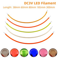 Ampoule LED flexible à filament DC 3V 38/60/80/185/300mm, pièce de lampe à LED COB 2200K, 1 pièce, Diode décorative DIY à incandescence