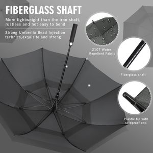 <span class=keywords><strong>Parapluie</strong></span> de golf semi-automatique de luxe 30 pouces, robuste, double couche, ventilé, extra large, <span class=keywords><strong>très</strong></span> résistant au vent, avec impression de logo - Product Image 3