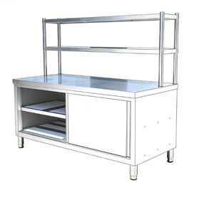 Mobile da <span class=keywords><strong>Cucina</strong></span> e Sala da Pranzo Personalizzato in Acciaio Inox con Ante Scorrevoli e Ripiani Superiori - Product Image 4