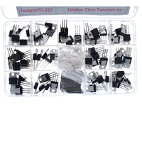 Tabung regulator tegangan tiga terminal TO-220, 70PCS 14 jenis kotak set L7805/7812/7905/7912/transistor LM317T