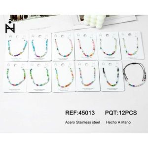 Cavigliera con Perline in Acciaio Inossidabile, Gioielli Artigianali alla Moda, Set da 12 Pezzi - Product Image 1