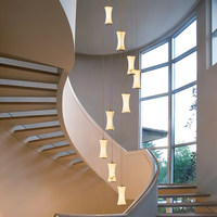 Lustre d'escalier en albâtre espagnol, petit modèle, pour villa auto-construite, coin d'escalier, salon, lampe décorative entièrement en cuivre