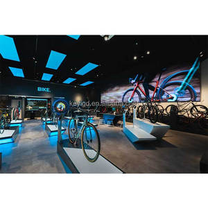 Accessoires de vélo électrique moderne, luminaires, magasin de vélo de détail personnalisé, Design d'intérieur pour hommes, Kit de cyclisme de montagne, présentoir au sol - Product Image 3