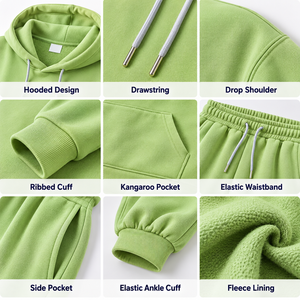 Fabricant de survêtements en gros OEM ODM – <span class=keywords><strong>Ensemble</strong></span> sweat à capuche et <span class=keywords><strong>jogging</strong></span> oversize personnalisé pour <span class=keywords><strong>femme</strong></span> – Sweats à capuche en molleton athleisure tendance - Product Image 4