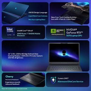 Laptop da Gaming Alienware AREA-51 Originale, 16 Pollici, Ultra 9-275HX, 32G/64G RAM, 1T/2T SSD, GPU RTX5070-8G, 2.5K 240Hz - Product Image 2