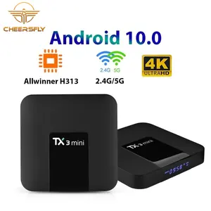 Tx3 미니 안드로이드 10.0 BT 4.0 셋톱 박스 Allwiner H313 TV 박스 2 + 16g 4K HD 네트워크 플레이어 2.4G/5G Wi-Fi TV 수신기 미디어 플레이어