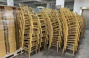 Chaises Kiavari dorées empilables à bas prix pour les mariages, les banquets, les événements et les réceptions d'hôtel - Product Image 5