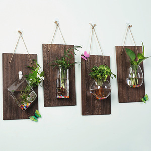 Maceta hidropónica <span class=keywords><strong>de</strong></span> <span class=keywords><strong>pared</strong></span> para decoración del hogar Vintage moderna, pequeño colgante, Mini Panel <span class=keywords><strong>de</strong></span> <span class=keywords><strong>madera</strong></span>, jarrón <span class=keywords><strong>de</strong></span> <span class=keywords><strong>pared</strong></span> <span class=keywords><strong>de</strong></span> vidrio, cerámica para Bodas <span class=keywords><strong>de</strong></span> dormitorio - Product Image 3
