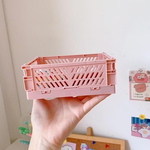 Mini Boîte de <span class=keywords><strong>Rangement</strong></span> Pliable en Plastique, Panier de <span class=keywords><strong>Rangement</strong></span> Cosmétique pour Bureau à Domicile - Product Image 4