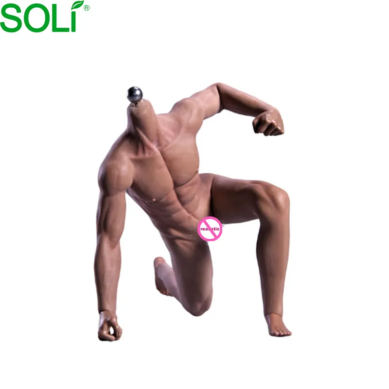 1/6 vendi la pittura del corpo maschile nudo umano di azione reale flessibile calda