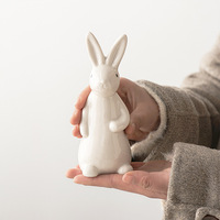 Brûleur d'encens en céramique motif lapin – Décoration artisanale portable pour la maison, idéal pour les festivals du Moyen-Orient et l'organisation de bureau