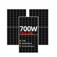 Module solaire monocristallin de qualité supérieure 700W 132 cellules 210mm pour projets d'énergie solaire hors réseau/sur réseau