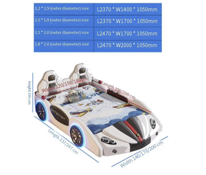 Cama de Coche para Niños Cama Infantil en Forma de Coche Muebles de Dormitorio Diseño Moderno de Coche de Carreras de Dibujos Animados Material de Madera Ecológico - Product Image 2