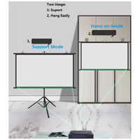 Écran de projection sur trépied de 100, 120 et 150 pouces, écran de projection rétractable blanc mat avec support pour films à domicile et en extérieur