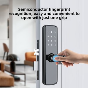 Cerradura Electrónica Inteligente para Puerta, con Huella Dactilar, Desbloqueo Remoto por Aplicación, Diseño Estilo Grafiti, Acero Inoxidable 201, para Puerta de Madera Sólida - Product Image 3