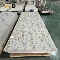 Panneau mural moderne en PVC UV imitation marbre, imperméable, pour la rénovation intérieure de cuisine, la décoration de la maison, les halls d'hôtel et les espaces commerciaux