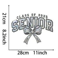 Classe de 2025 Senior Patch Sequin Fer sur Graduation Applique avec Bow Design pour Veste Chemise Sac À Dos BRICOLAGE Artisanat
