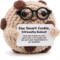 FRBFRB Peluche Crochetée à la Main en Forme de Biscuit Intelligent, Cadeau de Remise de Diplôme pour Étudiant, Lycéen, Baccalauréat, Félicitations, Inspirant