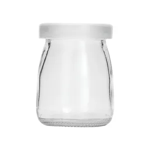 Kunden spezifisches Joghurt glas 60ml 90ml 250ml Glas pudding glas Glas milch behälter mit Schraub deckel
